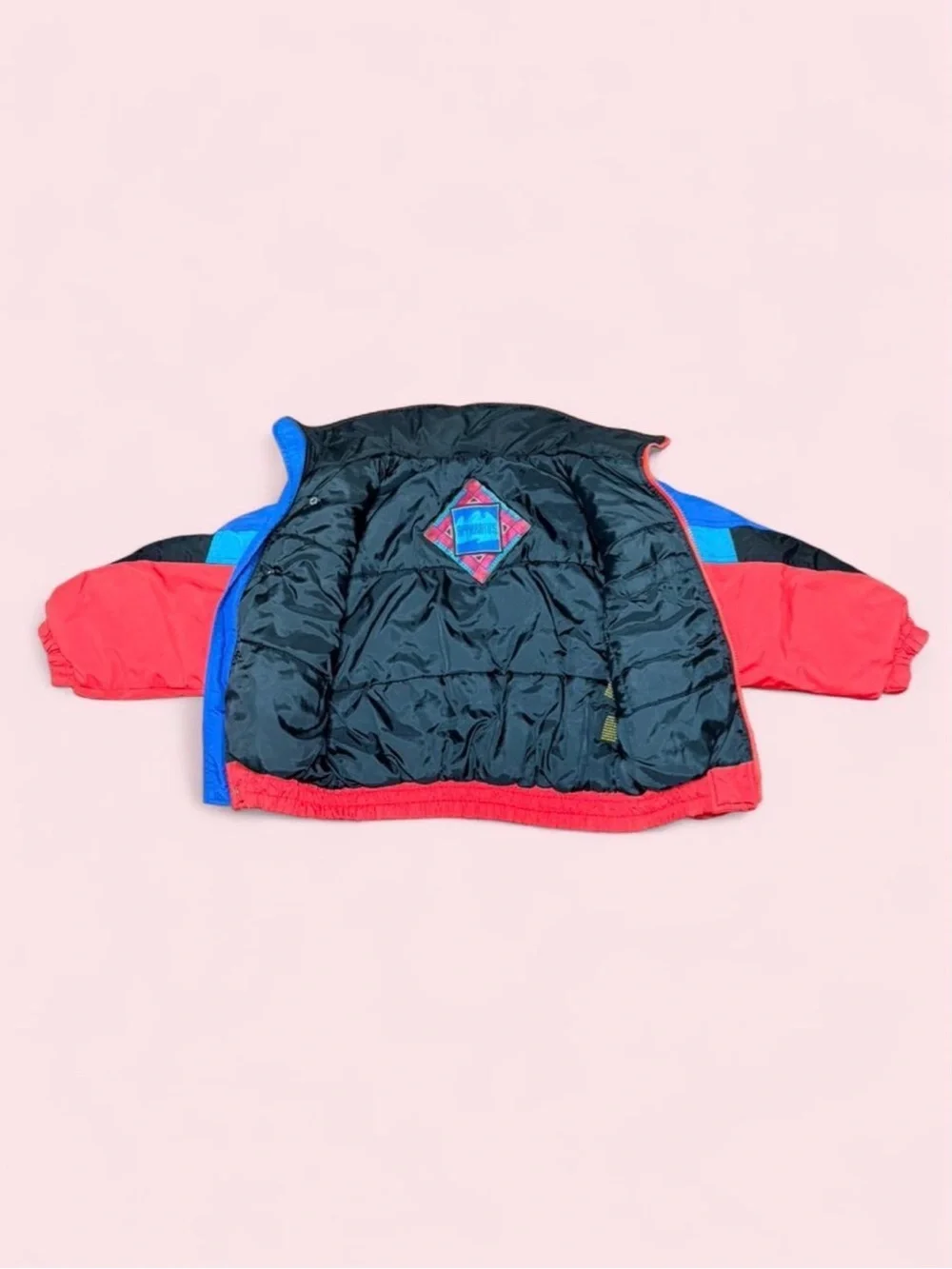 Vintage 80s 90s Apparatus Kids Ski Jacket Boys 6 Retro Colorblock Puffy Coat